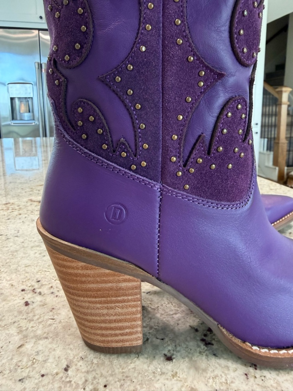 Dingo Gorgeous Purple Suede & Leather Western Cowboy Boots "NEW" - Picture 10 of 15